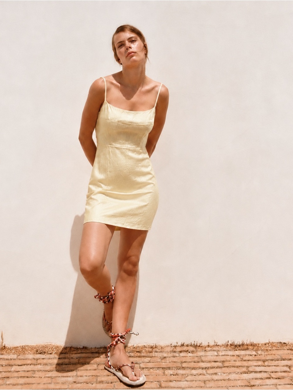 NWOT ZARA - Satin yellow mini dress